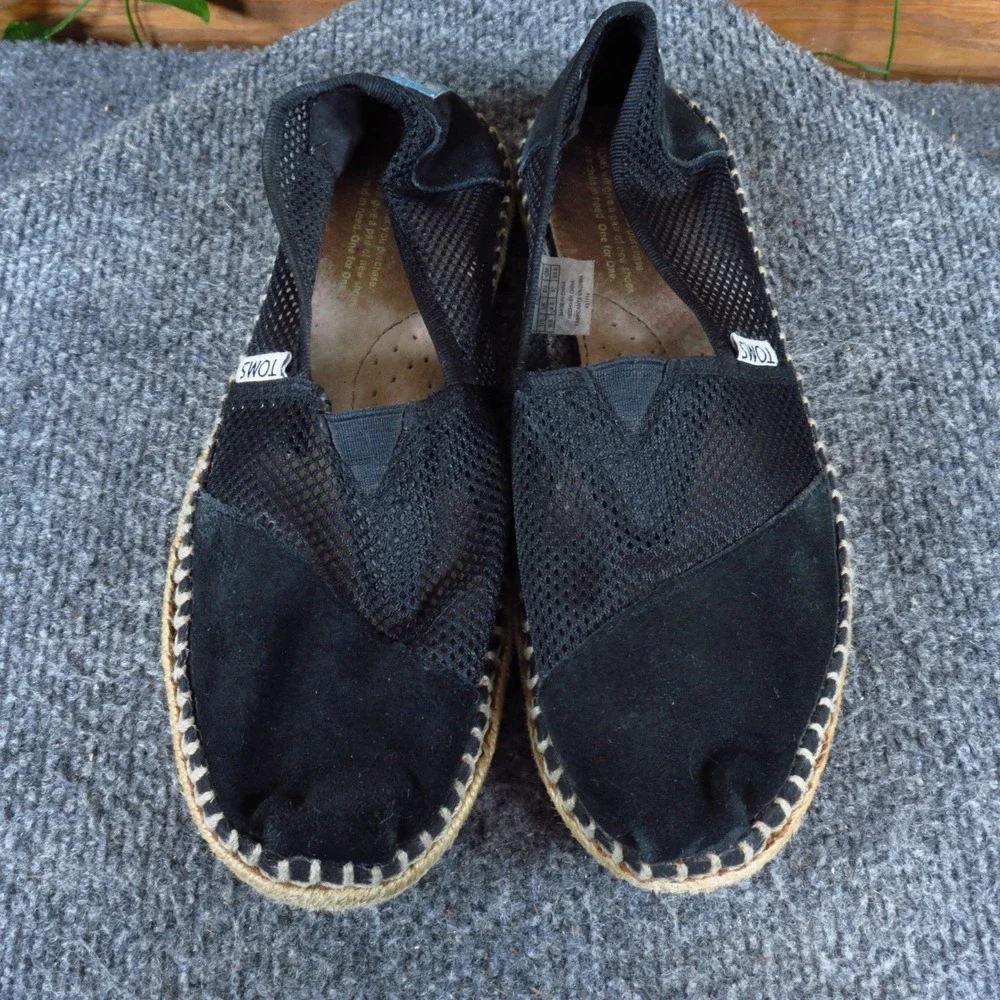 TOMS‎ Damen Mesh Alpargata Womens Espadrille Slip On Size 6.5 Casual Black Mesh